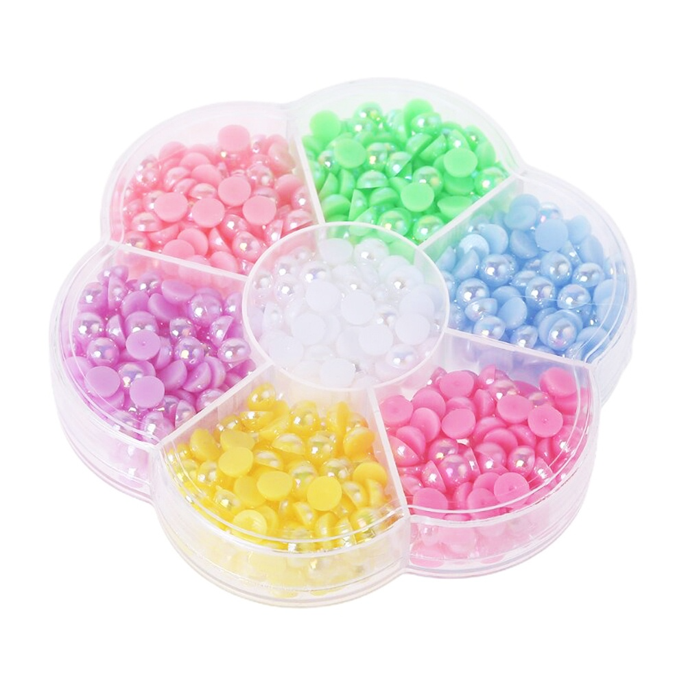 Kit Estojo Meia Perola 6mm 750 Peças Coloridas Artesanato