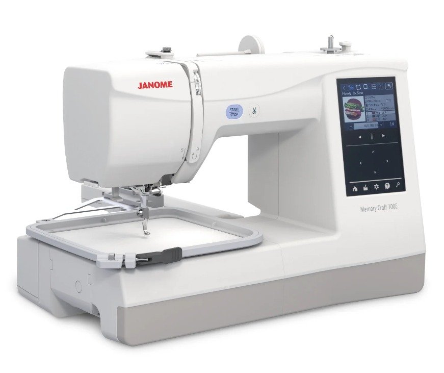 Máquina de Bordar 1 Agulha Janome MC100E Com Área 14x14CM
